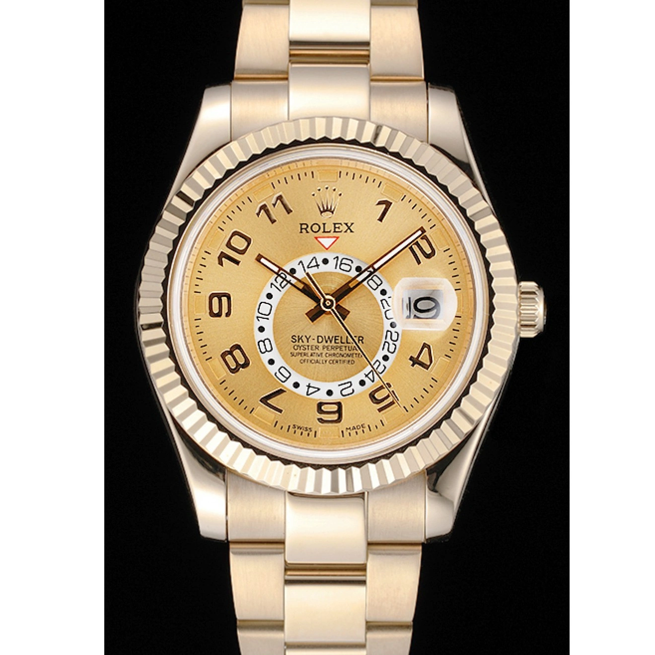Aaa replica watch Oyster Rolex 2012 Dweller Gold Edition Special Sky Perpetual 80243 Yellow 1027